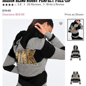 Pink Victoria secret bling hoodie